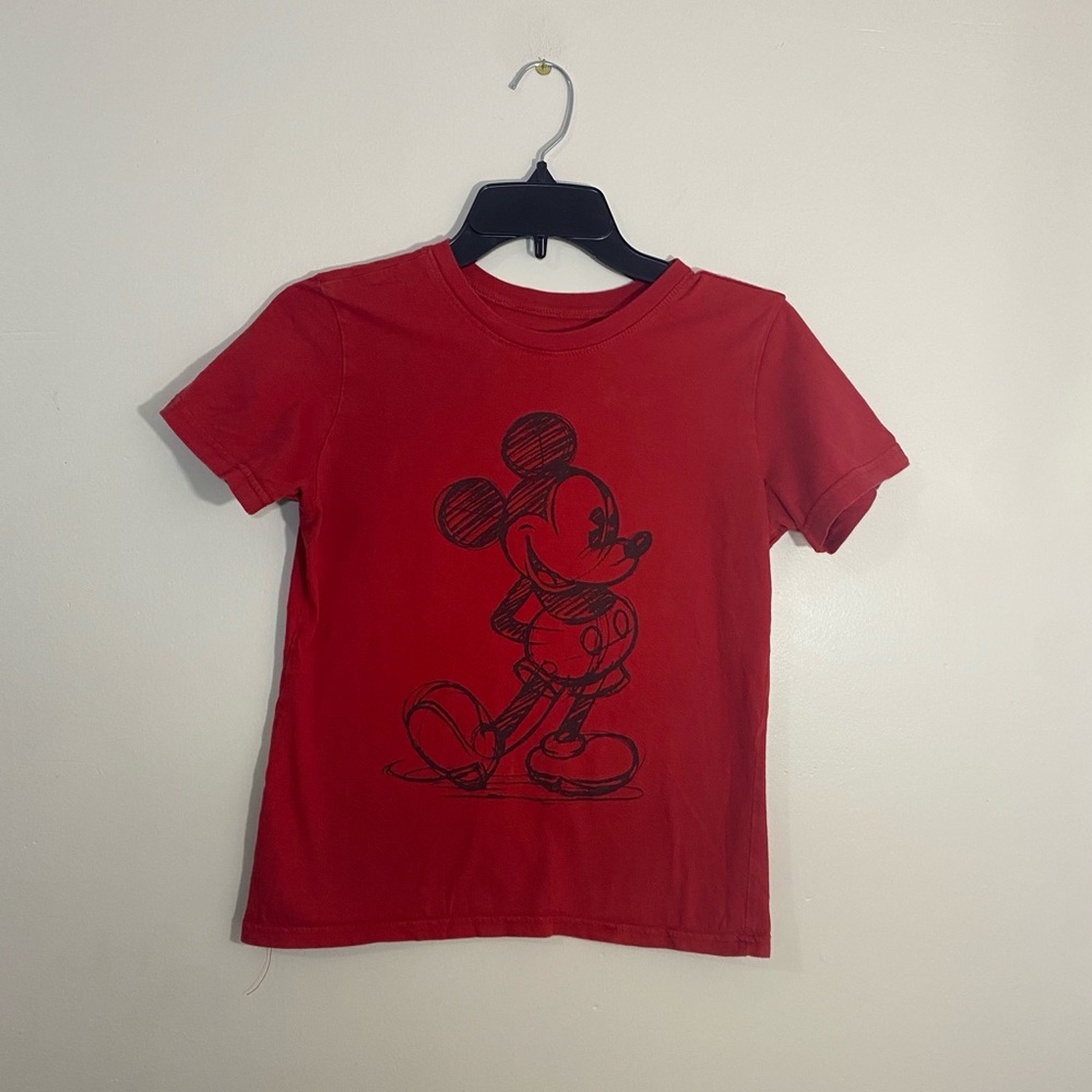 Disney Mickey Mouse Sketch Drawing Adult Red T-Shirt